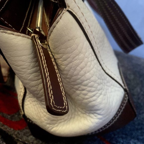  F13961 Hamilton Pebble Leather Tote Bag Off White Brown Coach Purse - Picture 7 of 16